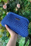 Buy_BIJIT_Blue Woven Pattern Clutch With Sling _at_Aza_Fashions