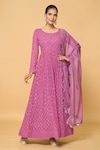 Buy_Adara Khan_Pink Faux Georgette Lining Cotton Embroidery Mahal Jaal Anarkali With Dupatta_at_Aza_Fashions