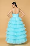 Shop_Samyukta Singhania_Blue Tulle Ruffles Sweetheart Dancing Daffodil Gown _at_Aza_Fashions