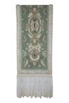 Buy_Diva Riche_Green Washable Dupion Silk Persian Embroidered Eski Bed Runner_at_Aza_Fashions