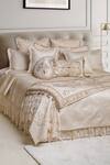 Buy_Diva Riche_Cream Washable Dupion Silk Floral, Eski Persian Bed Runner And Cushion Cover Set_at_Aza_Fashions
