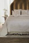 Buy_Diva Riche_Cream Washable Silk Floral Enlace Embroidered Bedding Set_at_Aza_Fashions