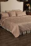 Buy_Diva Riche_Peach Washable Silk Thread Mehran Embroidered Bedding Set_at_Aza_Fashions