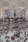 Diva Riche_Cream Washable Silk Floral Tulip Embroidered Bedding Set_Online_at_Aza_Fashions
