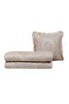 Diva Riche_Cream Washable Silk Thread Lace And Floral Embroidered Bedding Set _at_Aza_Fashions