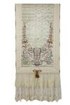 Diva Riche_Cream Washable Silk Floral, Book Style Embroidered Bed Runner And Cushion Set_Online_at_Aza_Fashions
