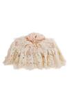 Buy_Diva Riche_Peach Lace Floral Applique, Thread Embroidered Tissue Box Cover - Single Pc_at_Aza_Fashions