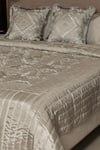 Shop_Diva Riche_Grey Washable Silk Thread Rosenthaal Geometric Embroidered Bedding Set _at_Aza_Fashions