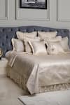 Buy_Diva Riche_Cream Washable Silk Paisley Bijou Quilted Pattern Bedding Set _at_Aza_Fashions