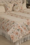 Buy_Diva Riche_Gold Cotton Rose Print Bedding Set _at_Aza_Fashions