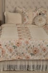 Shop_Diva Riche_Gold Cotton Rose Print Bedding Set _at_Aza_Fashions