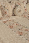 Shop_Diva Riche_Gold Cotton Rose Print Bedding Set _Online_at_Aza_Fashions