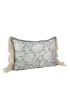 Diva Riche_Green Washable Silk Floral Gabriel Print Pillow Cover _Online_at_Aza_Fashions