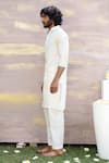 Nero India_Off White Cotton Dobby Dori Embroidered Kurta _Online_at_Aza_Fashions