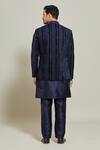 Shop_Arihant Rai Sinha_Blue Velvet, Silk Embroidery Jacket Pant Set _at_Aza_Fashions