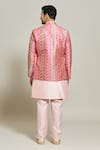 Shop_Aryavir Malhotra_Pink Silk Embroidered Zari Floral Pattern Jacket Pant Set _at_Aza_Fashions