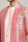 Aryavir Malhotra_Pink Silk Embroidered Zari Floral Pattern Jacket Pant Set _at_Aza_Fashions