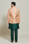 Shop_Aryavir Malhotra_Orange Silk Embroidered Sequin And Thread Floral Pattern Jacket Pant Set _at_Aza_Fashions