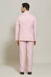 Shop_Aryavir Malhotra_Pink Terry Rayon Button Down Solid Bandhgala And Trouser Set _at_Aza_Fashions