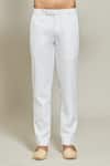 Aryavir Malhotra_Maroon Terry Rayon Asymmetric Solid Bandhgala And Trouser Set_at_Aza_Fashions