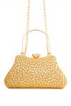 Shop_A Clutch Story_Gold Rhinestones Topaz Embellished Clutch Bag_Online_at_Aza_Fashions