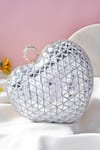 Buy_A Clutch Story_Silver Rhinestones Lovestruck Embellished Clutch _at_Aza_Fashions