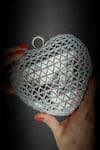 A Clutch Story_Silver Rhinestones Lovestruck Embellished Clutch _Online_at_Aza_Fashions