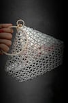 A Clutch Story_Silver Rhinestones Dazzling Diamond Embellished Clutch _Online_at_Aza_Fashions