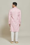 Shop_Arihant Rai Sinha_Pink Kurta Cotton Printed Thread Embroidered And Aligadi Pant Set _at_Aza_Fashions