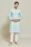 Buy_Arihant Rai Sinha_Green Kurta  Aligadhi Pant Art Silk Print Ripple Quad Jaal Set _at_Aza_Fashions