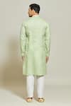 Shop_Arihant Rai Sinha_Green Kurta Premium Linen  Pant Art Silk Pintux Yoke Solid Set _at_Aza_Fashions