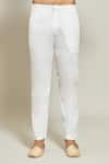 Arihant Rai Sinha_Green Kurta Premium Linen  Pant Art Silk Solid Pintux Yoke Set_at_Aza_Fashions