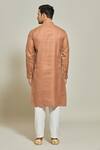 Shop_Arihant Rai Sinha_Brown Kurta Premium Linen  Pant Art Silk Pintux Placket Set _at_Aza_Fashions