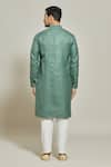 Shop_Arihant Rai Sinha_Green Kurta Premium Linen  Pant Art Plain Pintux Placket Set _at_Aza_Fashions