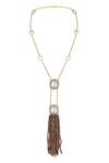 Shop_Hrisha_Gold Plated Crystal Dangler Pendant Necklace _at_Aza_Fashions