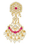 Nayaab by Aleezeh_Gold Plated Jadau Embellished Necklace Set_Online_at_Aza_Fashions