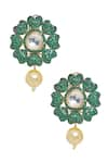 Samyukta Singhania_Gold Plated Jadau Flower Pendant Work Necklace Set _at_Aza_Fashions