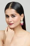 Buy_Nazaakat By Samara Singh_Gold Plated Diamonds, Beads Floral Cutwork Dangler Earrings _at_Aza_Fashions