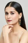 Buy_Samyukta Singhania_Gold Plated Jadau Geometric Cutwork Dangler Earrings _at_Aza_Fashions