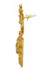 Buy_Nazaakat By Samara Singh_Gold Plated Zari Goddess Laxmi Carved Temple Earrings _Online_at_Aza_Fashions