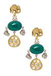 Shop_Nazaakat By Samara Singh_Gold Plated Zari Carved Elephant Earrings _at_Aza_Fashions