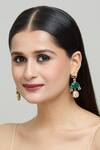 Nazaakat By Samara Singh_Gold Plated Zari Carved Elephant Earrings _Online_at_Aza_Fashions