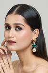 Shop_Nazaakat By Samara Singh_Gold Plated Zari Carved Elephant Earrings _Online_at_Aza_Fashions