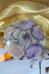 Buy_Cotton Indya_Purple Agate Stone And Metal Round Cake Stand_at_Aza_Fashions