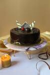 Shop_Cotton Indya_Purple Agate Stone And Metal Round Cake Stand_at_Aza_Fashions