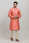 Buy_Arihant Rai Sinha_Orange Kurta Poly Jacquard Woven Floral Set _Online_at_Aza_Fashions