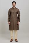 Arihant Rai Sinha_Multi Color Poly Cotton Printed Paisley Kurta And Churidar Set_Online_at_Aza_Fashions
