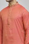 Buy_Arihant Rai Sinha_Pink Polyester, Cotton Embroidery Flower Woven Kurta Set 