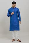 Buy_Arihant Rai Sinha_Blue Kurta Poly Jacquard Woven Mughal Set _at_Aza_Fashions