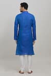 Shop_Arihant Rai Sinha_Blue Kurta Poly Jacquard Woven Mughal Set _at_Aza_Fashions